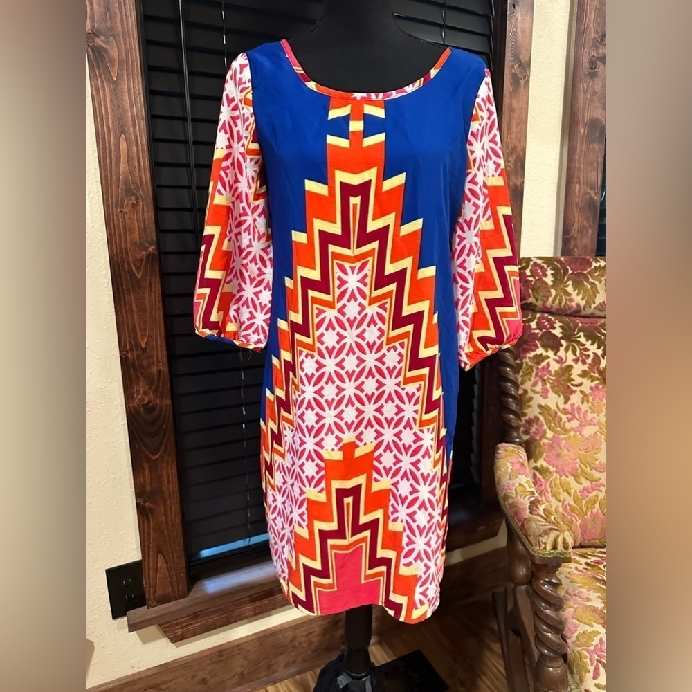 Peach Love Midi Dress Vibrant Colorful Size Small